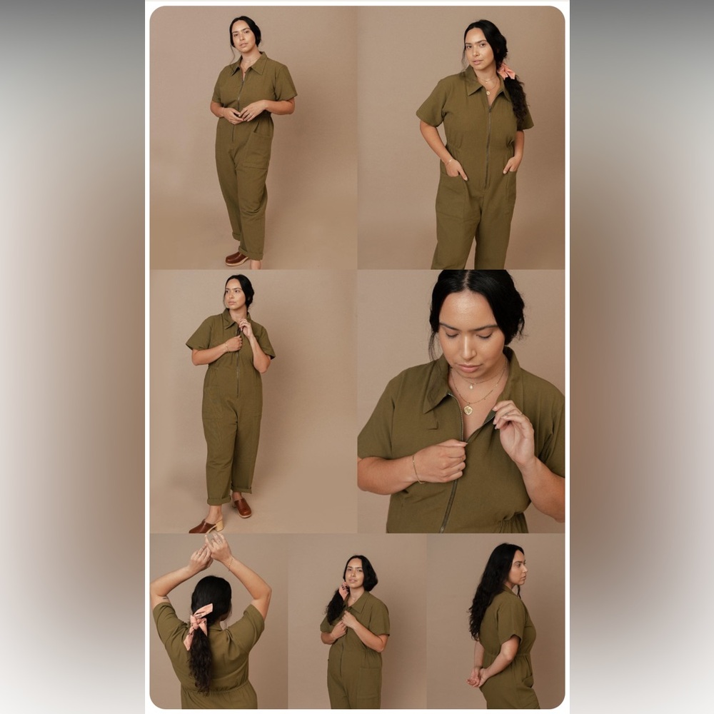 SOLD - Noble Utility Suit jumpsuit in “Moss Green” - Picture 3 of 10